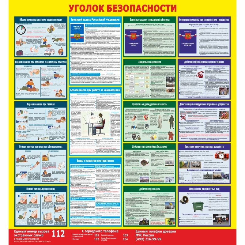 Стенд «Уголок безопасности МОГТ» (930x1000 мм) без карманов