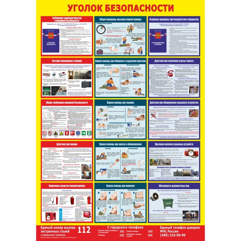 Стенд «Уголок безопасности ПМТ» (700x1000 мм) без карманов