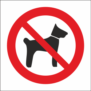 P14 Запрещается вход (проход) с животными (квадрат)